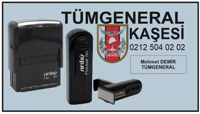 tümgeneral kaşesi, askeri kaşe, kişiye özel tümgeneral kaşesi, tümgeneral mühür, askeri personel kaşesi