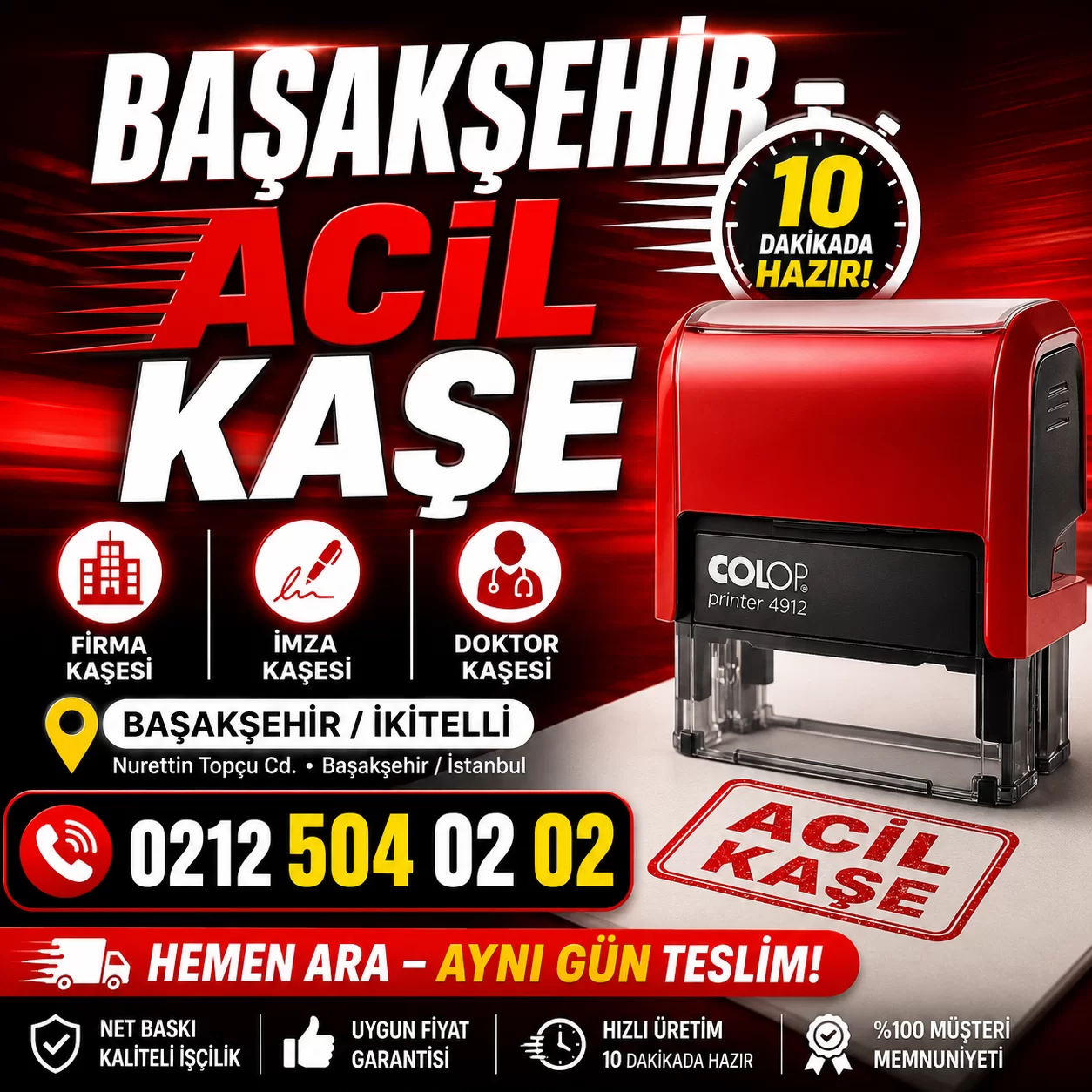 Başakşehir kaşe acil kaşe acil kaseniz hemen teslim ikitelli kaşe 